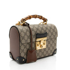 Gucci GG Supreme Bamboo Padlock Top Handle Shoulder Bag (SHF-hs3Epm)