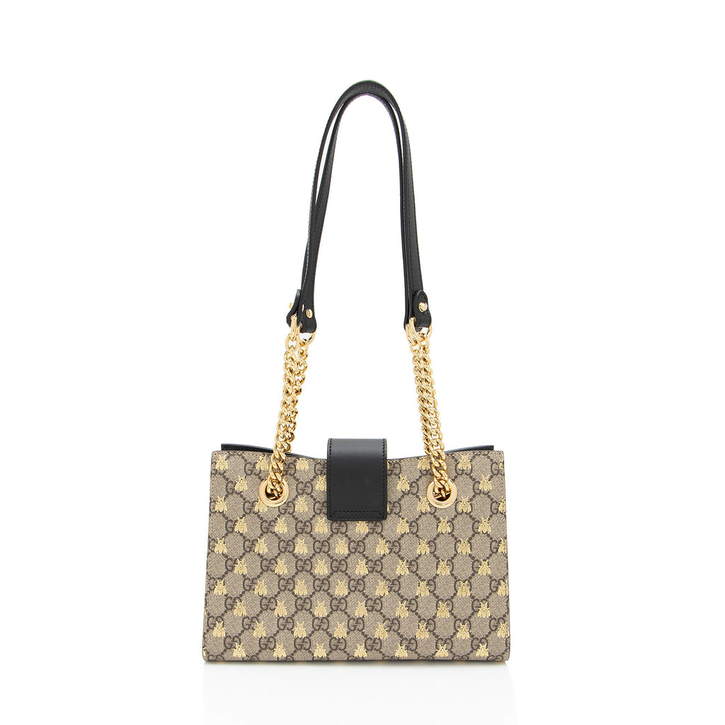 Gucci GG Supreme Bees Padlock Small Tote (SHF-FL3A48)