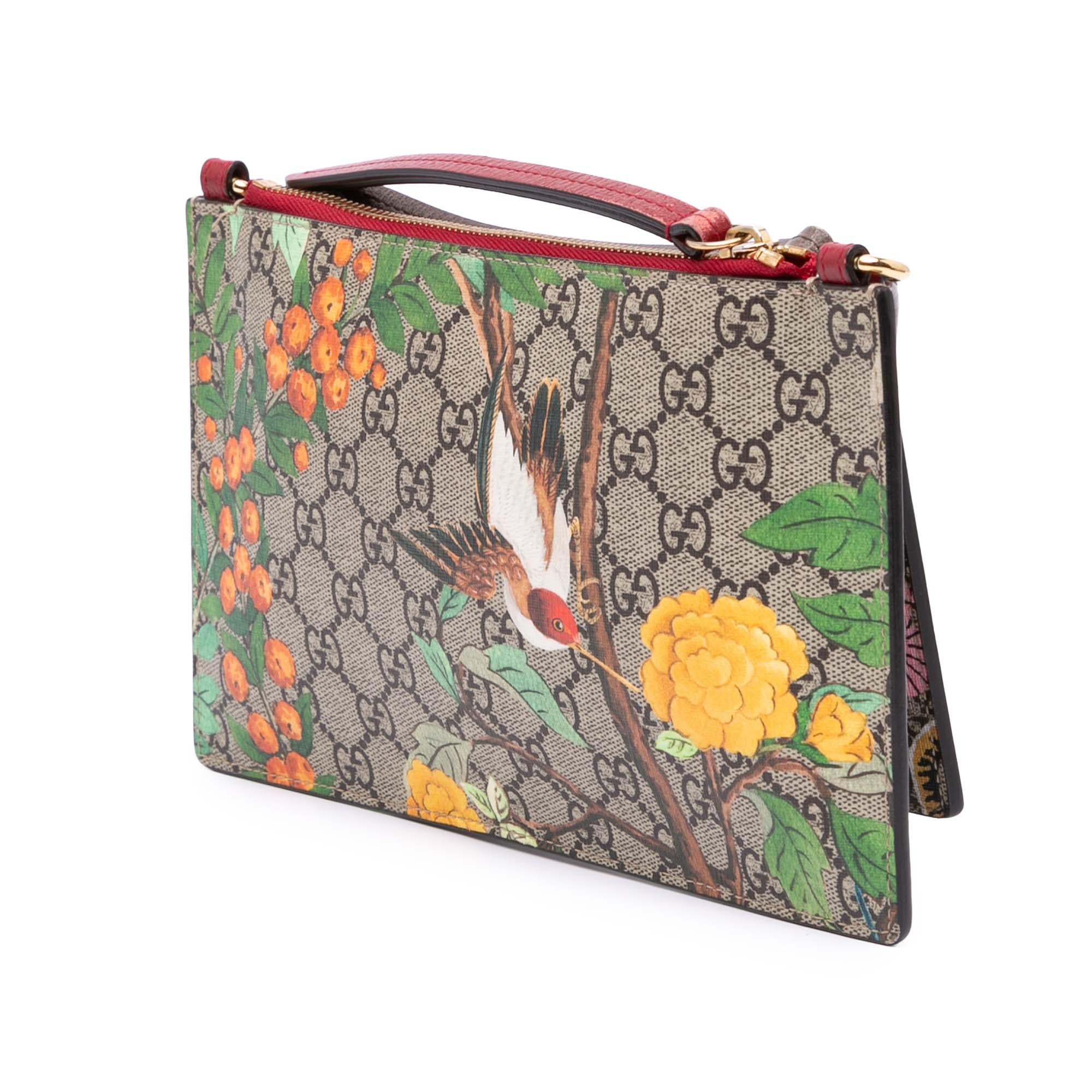 Gucci GG Supreme Bengal Double Zip Pochette