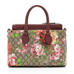 Gucci GG Supreme Blooms Medium Zip Tote (SHF-3qKJ2x)