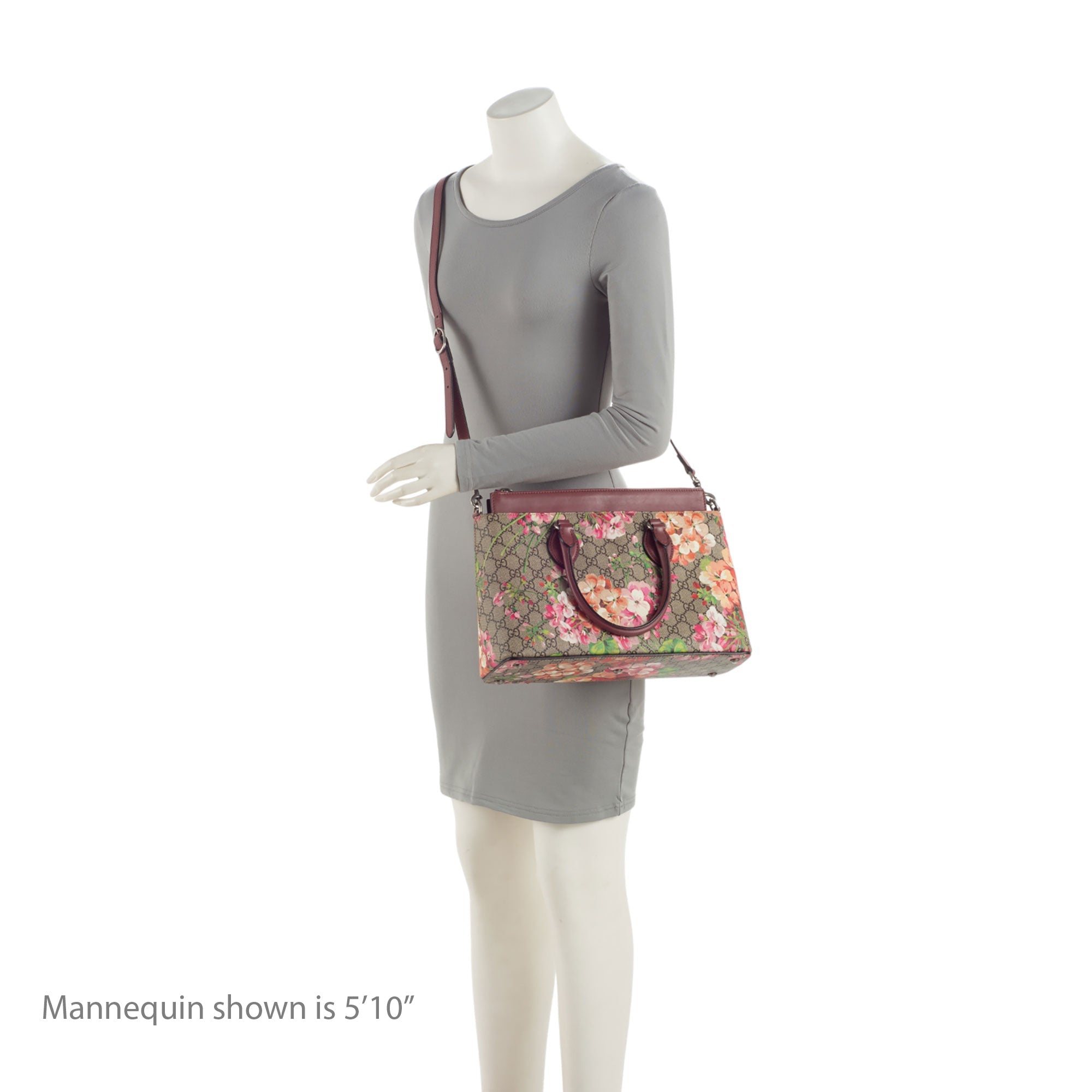 Gucci GG Supreme Blooms Medium Zip Tote (SHF-3qKJ2x)