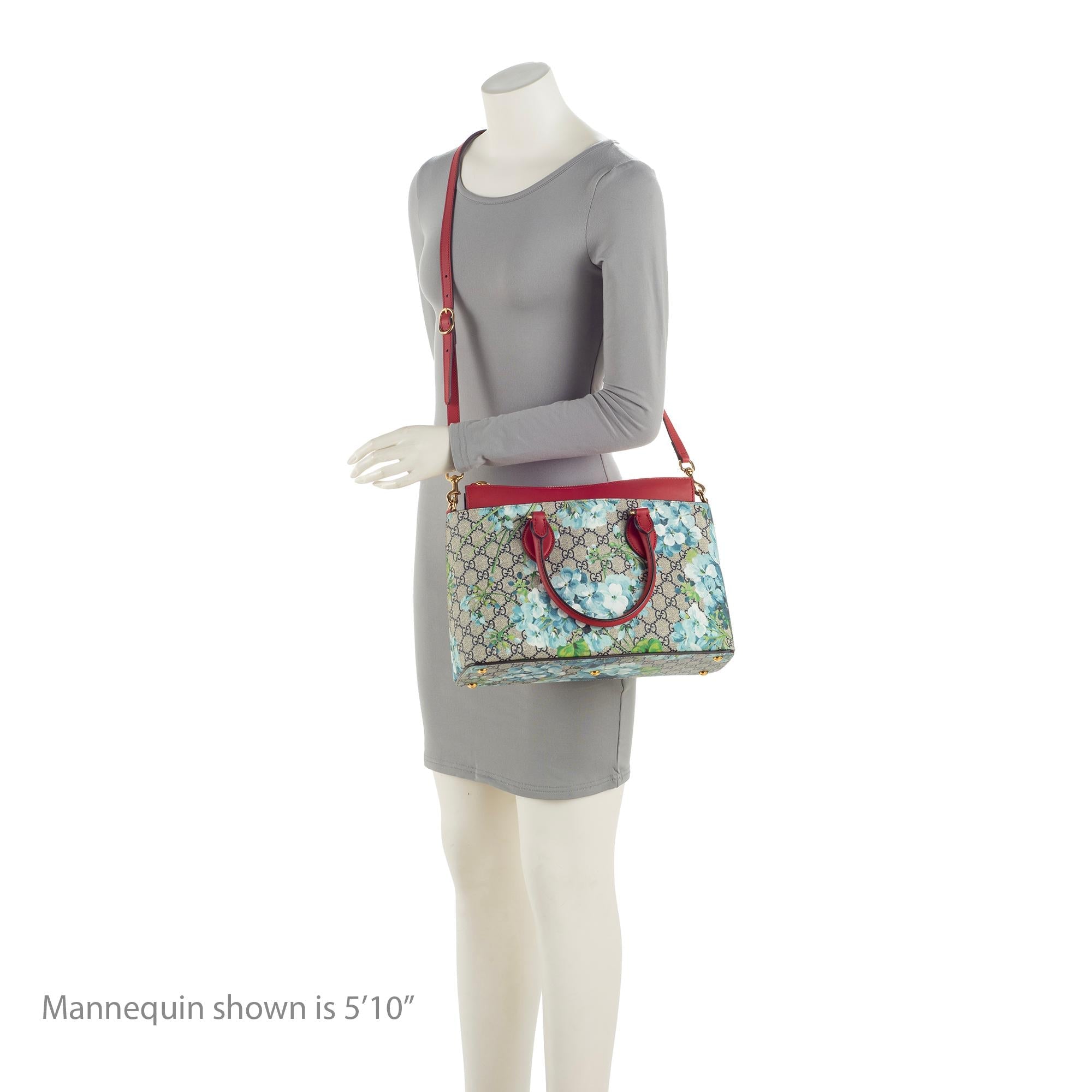 Gucci GG Supreme Blooms Medium Zip Tote