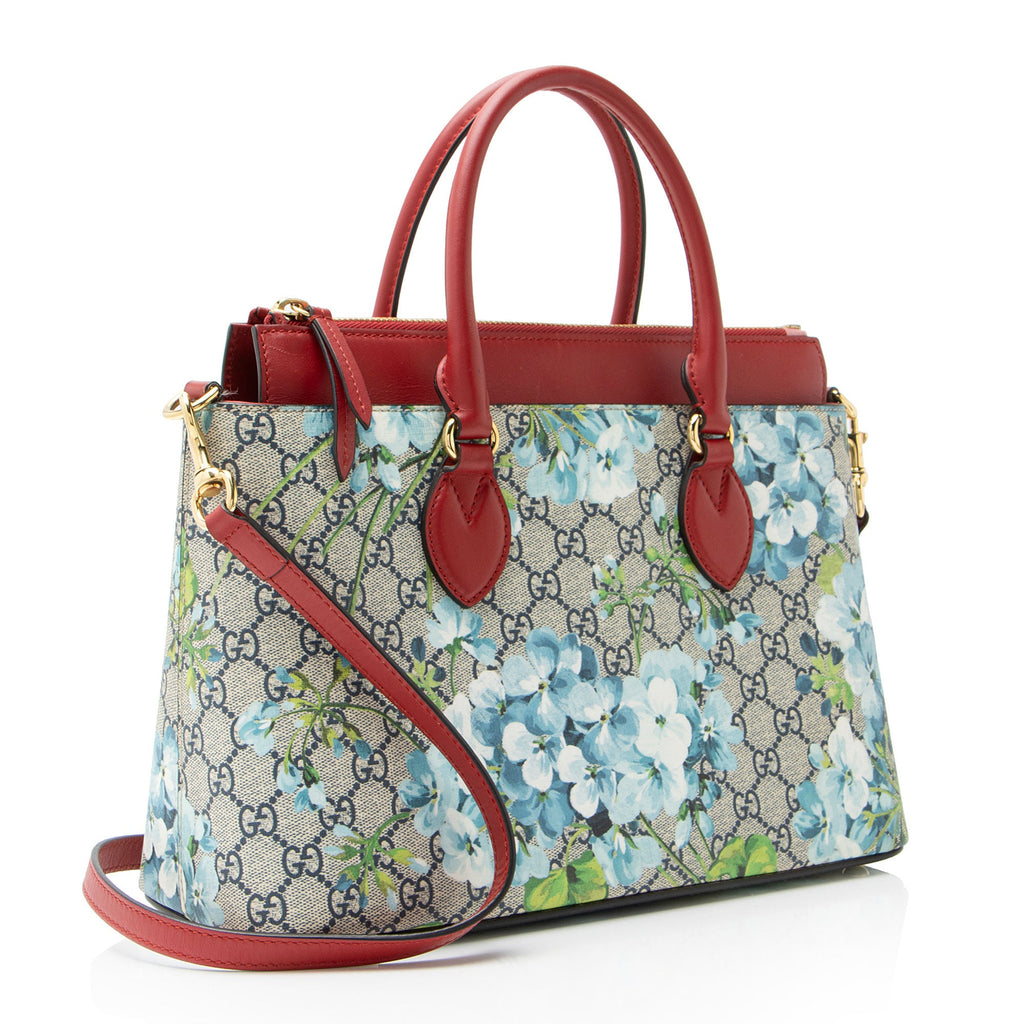 Gucci GG Supreme Blooms Medium Zip Tote