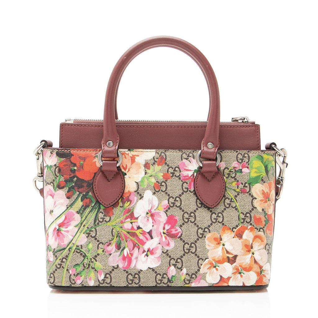 Gucci GG Supreme Blooms Mini Zip Tote