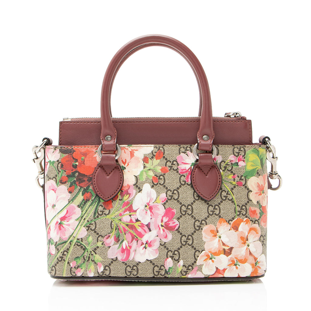 Gucci GG Supreme Blooms Mini Zip Tote