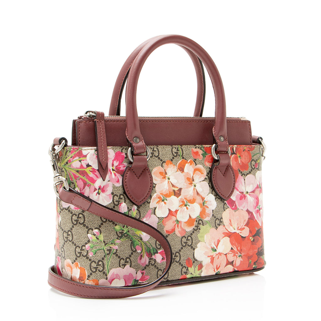 Gucci GG Supreme Blooms Mini Zip Tote