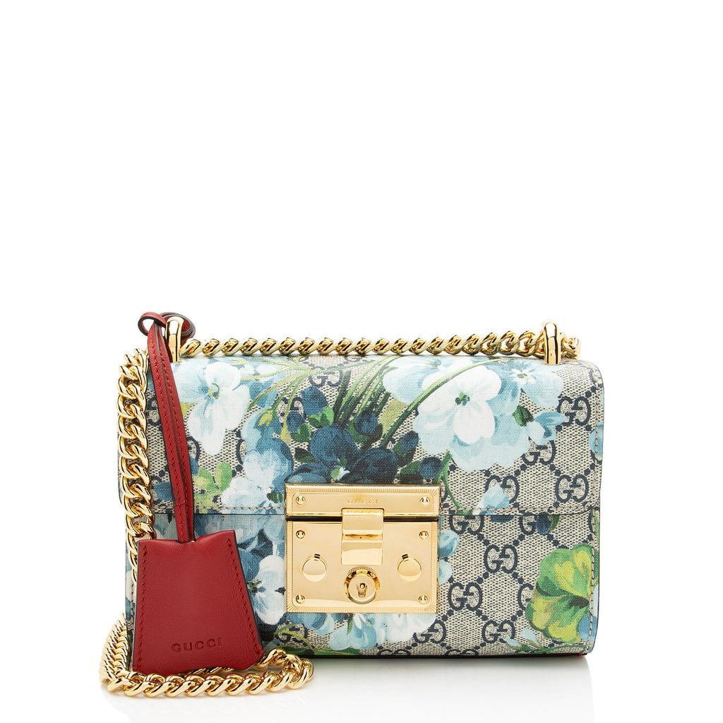 Gucci GG Supreme Blooms Padlock Small Shoulder Bag