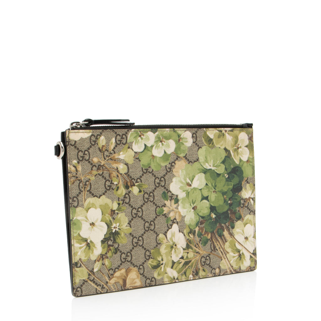 Gucci GG Supreme Blooms Wristlet