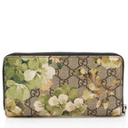Gucci GG Supreme Blooms Zip Around Wallet (SHF-19768)