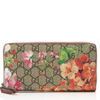 Gucci GG Supreme Blooms Zip Around Wallet