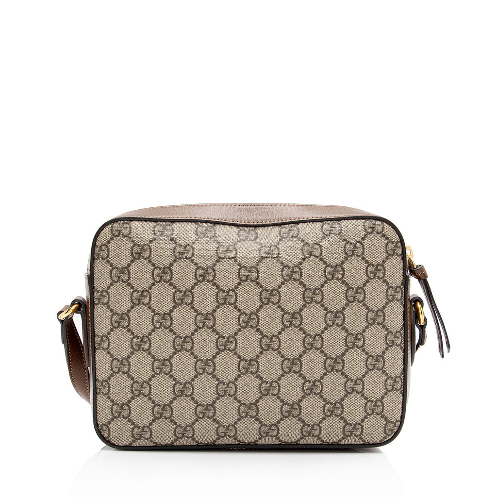 Gucci GG Supreme Calfskin Horsebit 1955 Small Shoulder Bag (SHF-4Qxiep)