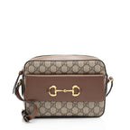Gucci GG Supreme Calfskin Horsebit 1955 Small Shoulder Bag (SHF-4Qxiep)
