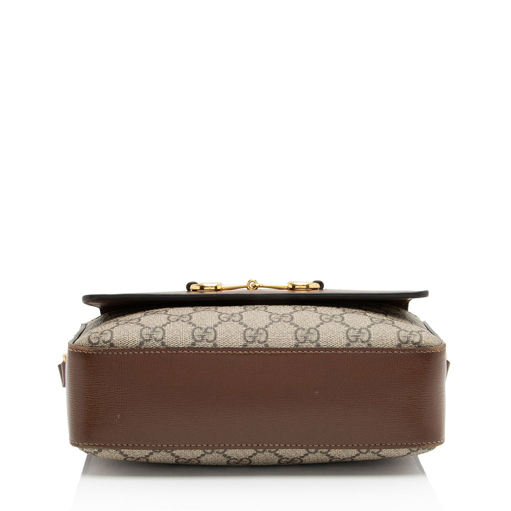 Gucci GG Supreme Calfskin Horsebit 1955 Small Shoulder Bag (SHF-BWc4W6)