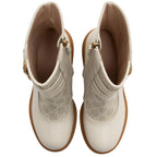 Gucci GG Supreme Calfskin Kensington Double Buckle Ankle Boots - Size 6 / 36 (SHF-A8qD9b)