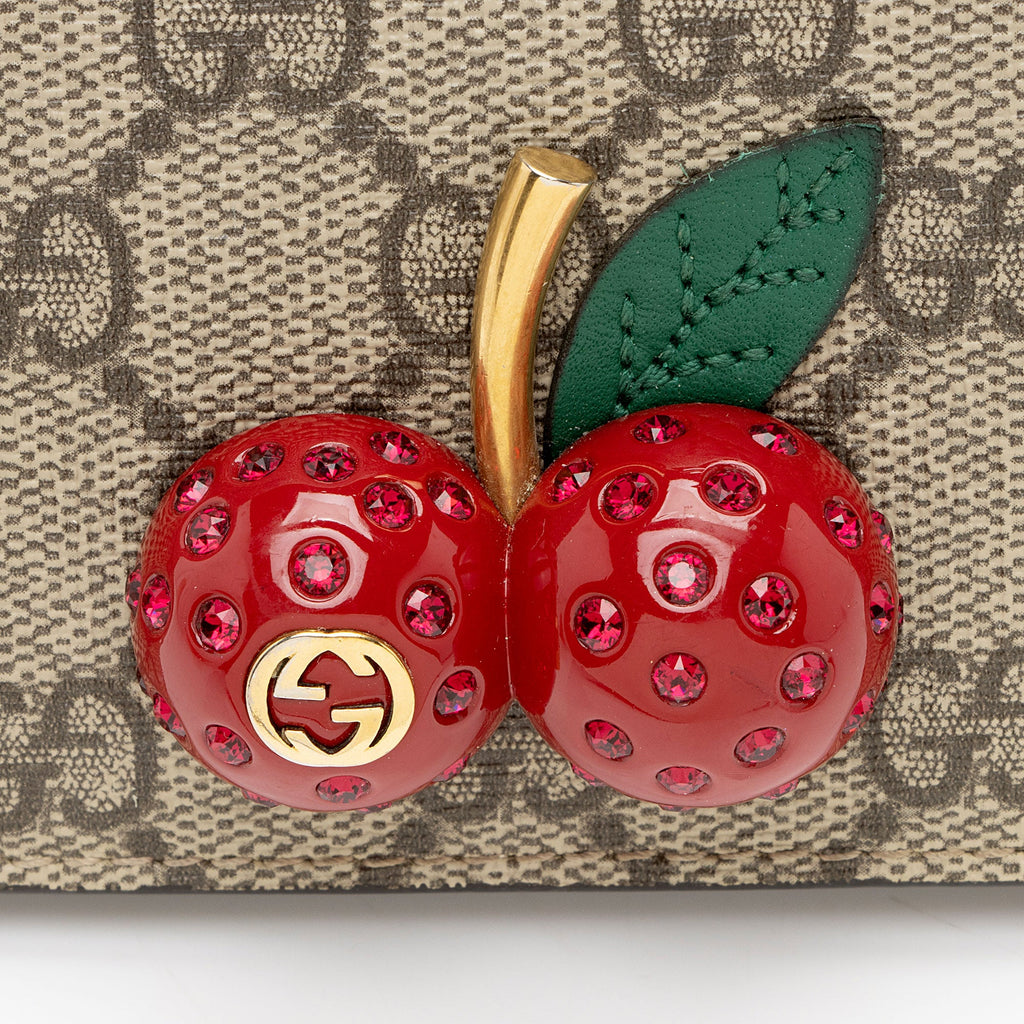 Gucci GG Supreme Cherry Compact Wallet
