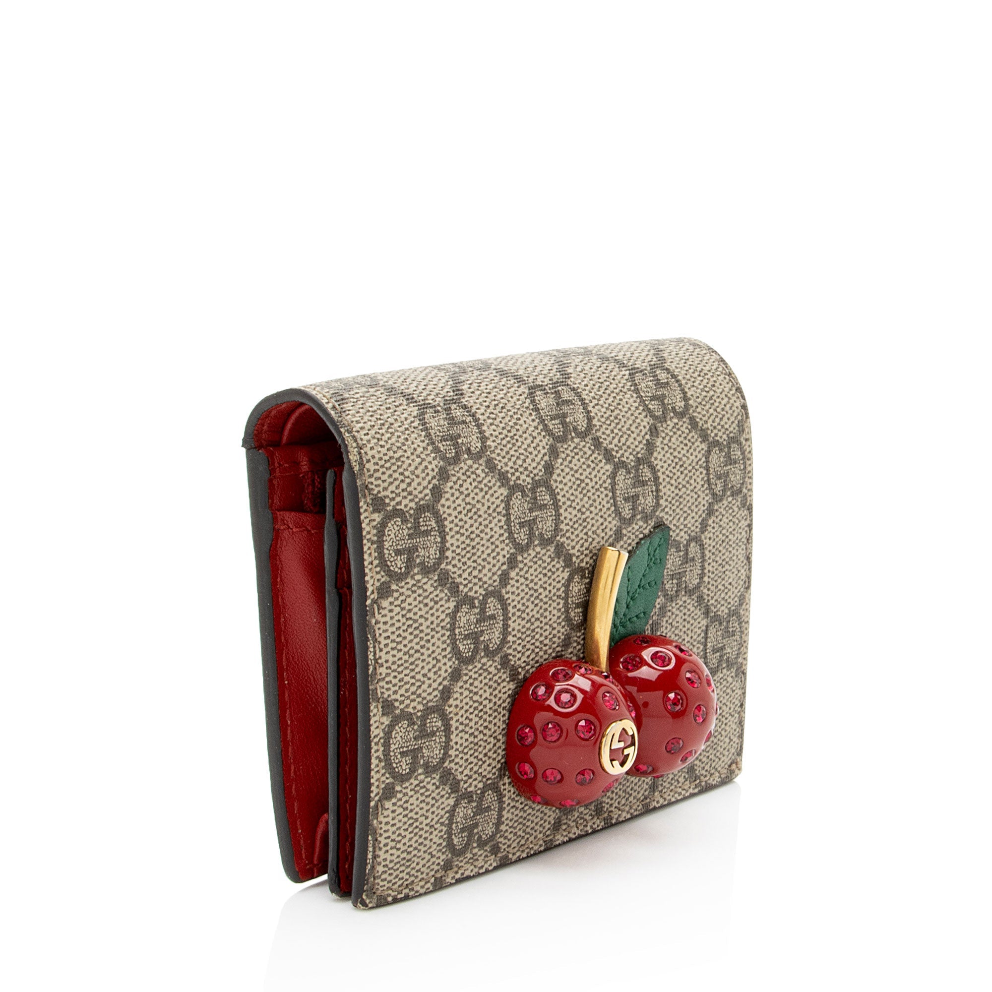 Gucci GG Supreme Cherry Compact Wallet