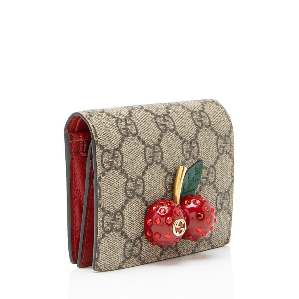Gucci GG Supreme Cherry Compact Wallet