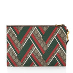 Gucci GG Supreme Chevron Zip Wristlet
