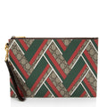 Gucci GG Supreme Chevron Zip Wristlet