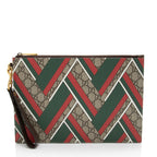 Gucci GG Supreme Chevron Zip Wristlet