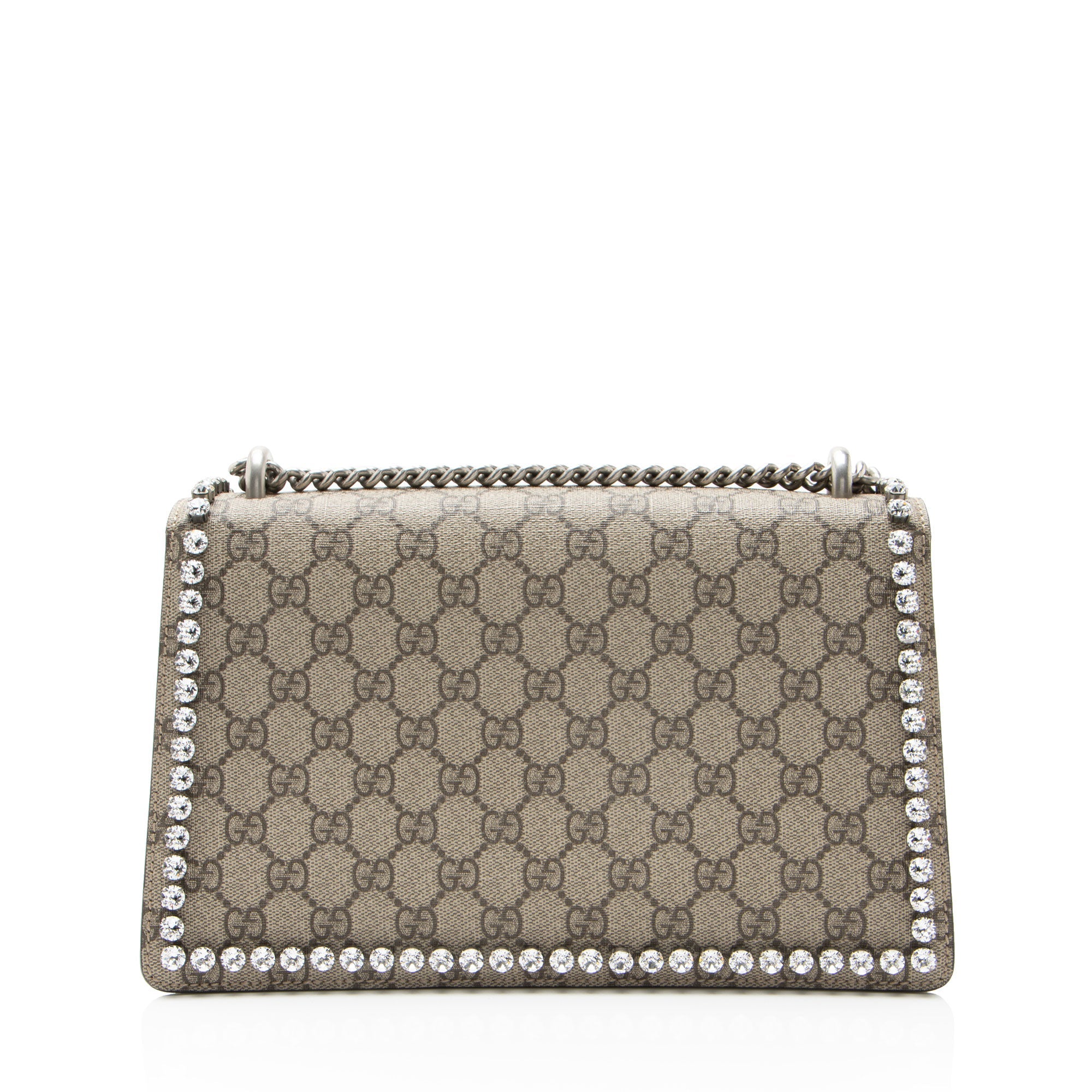 Gucci GG Supreme Crystal Embellished Bow Dionysus Medium Shoulder Bag