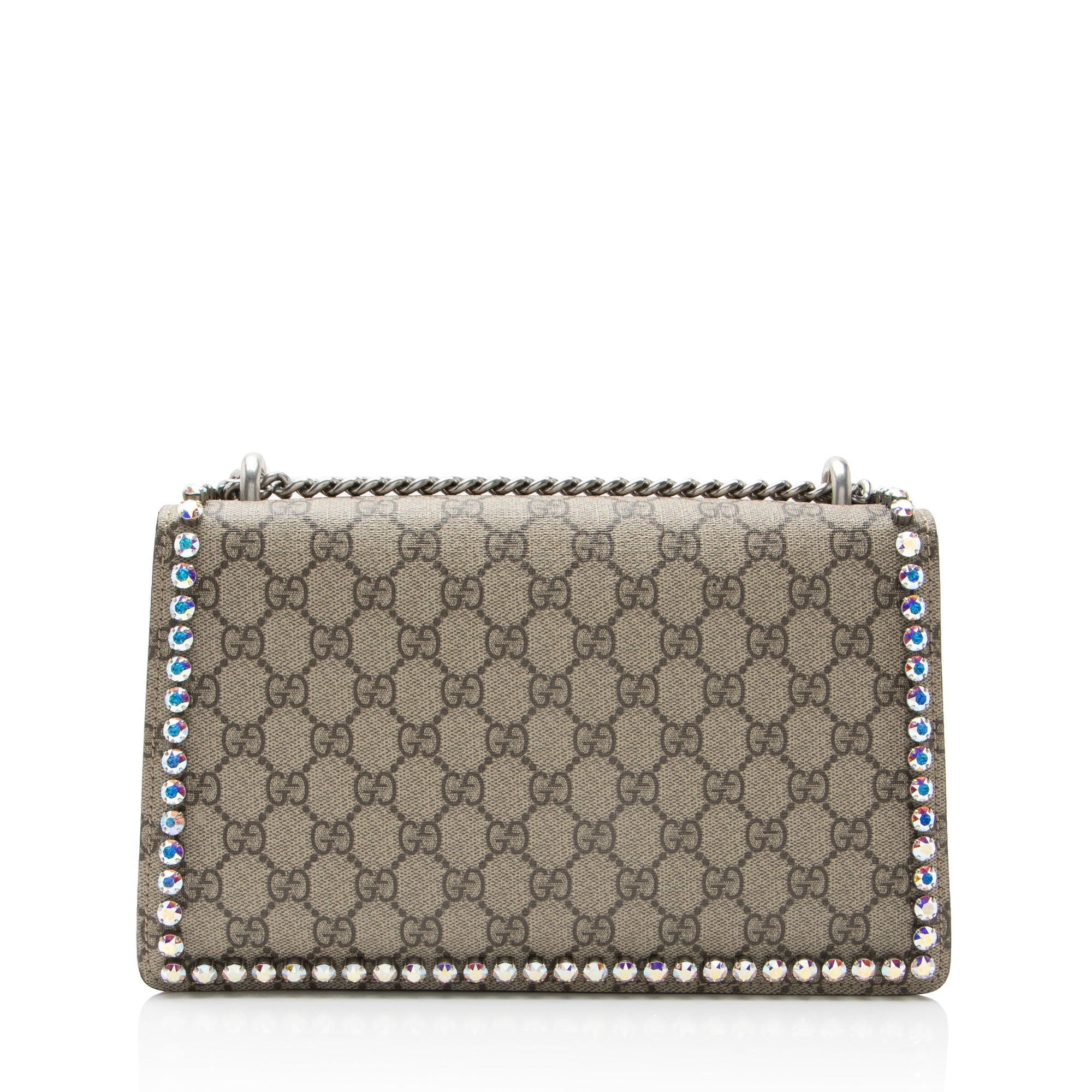 Gucci GG Supreme Crystal Studded Dionysus Medium Shoulder Bag