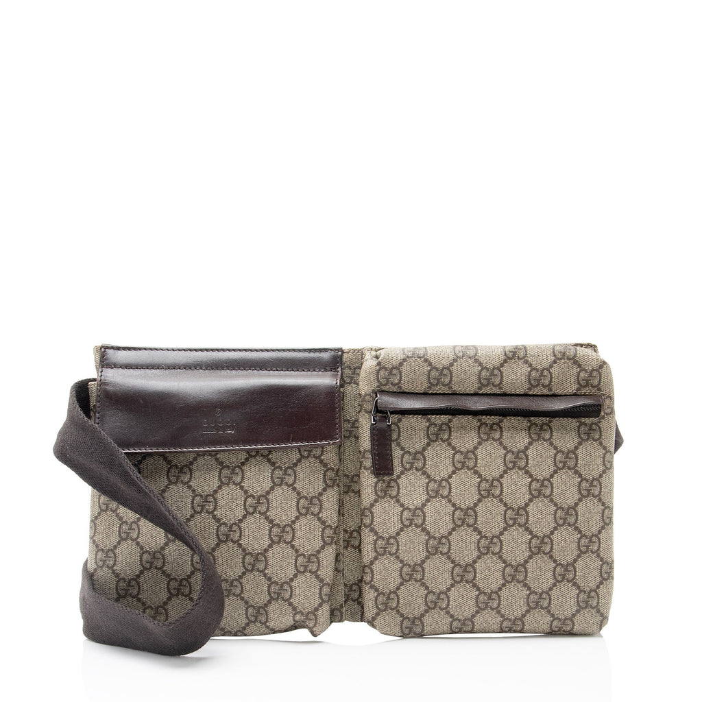 Gucci GG Supreme Double Pocket Belt Bag