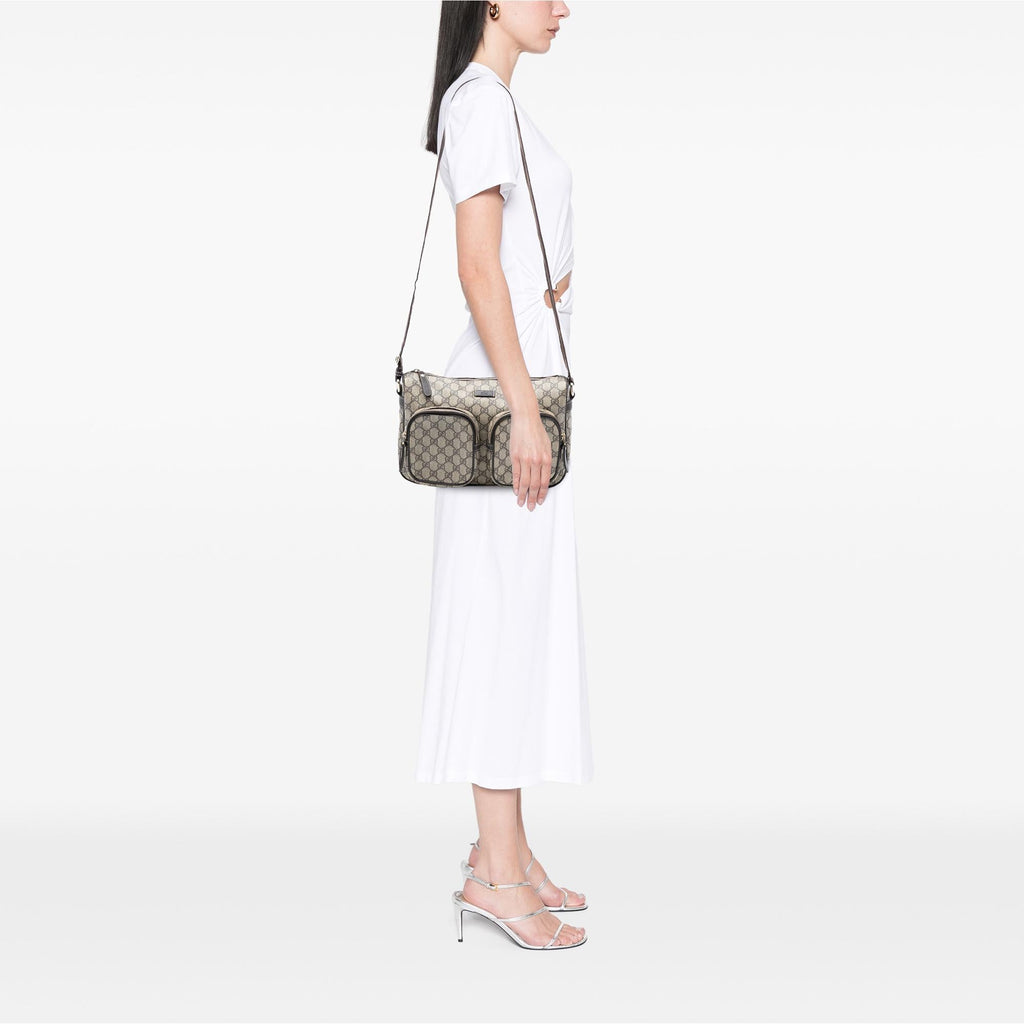 Gucci GG Supreme Double Pocket Crossbody