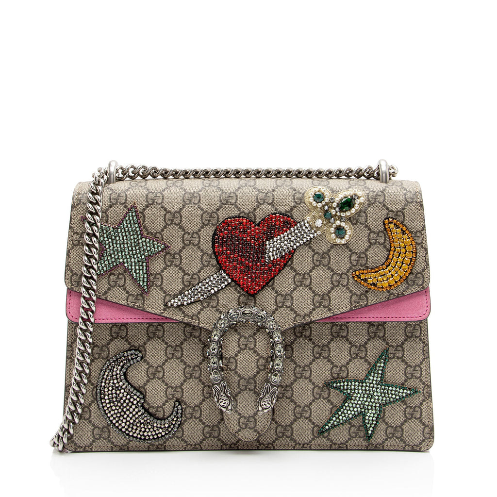 Gucci GG Supreme Embellished Dionysus Medium Shoulder Bag (SHF-oygysY)