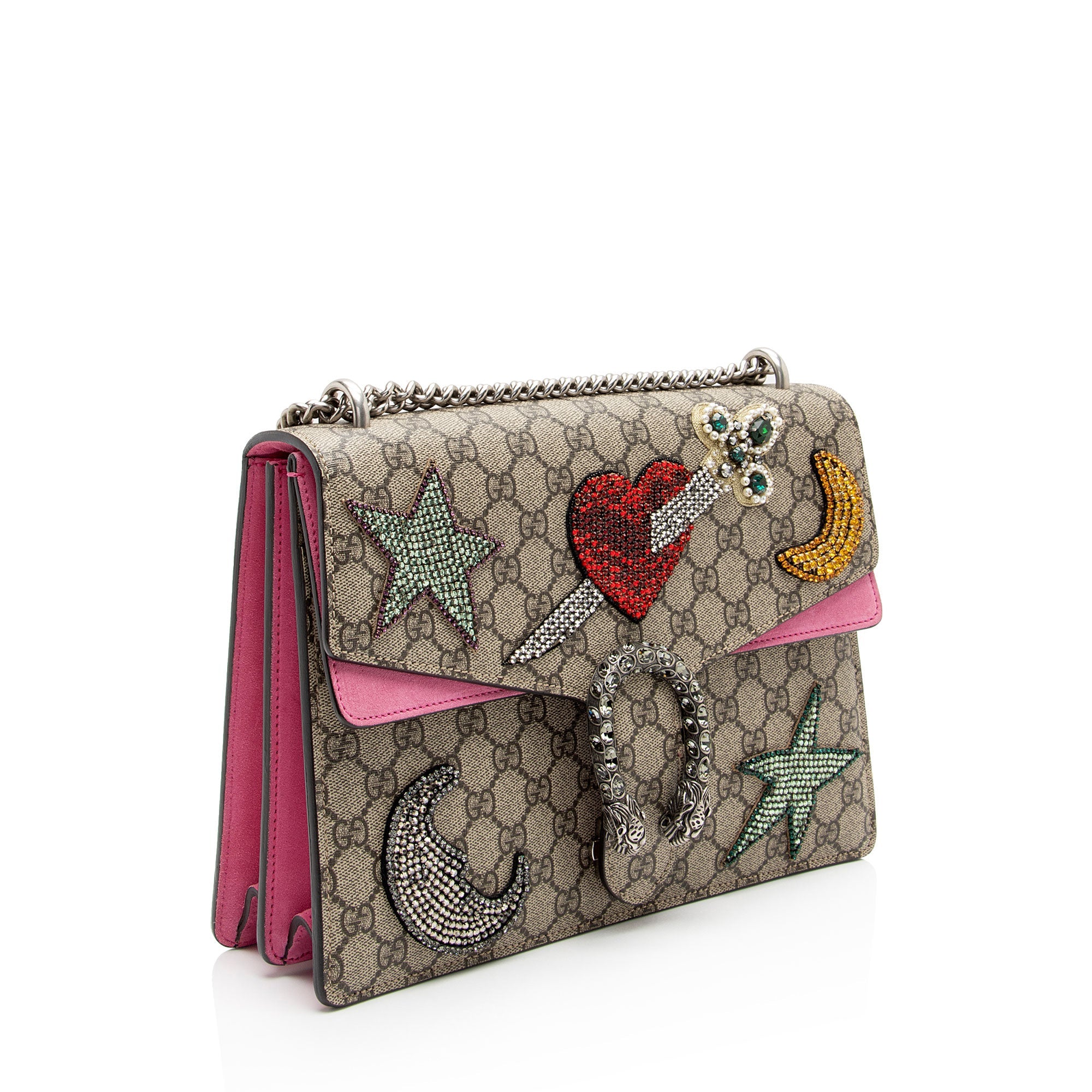 Gucci GG Supreme Embellished Dionysus Medium Shoulder Bag (SHF-oygysY)
