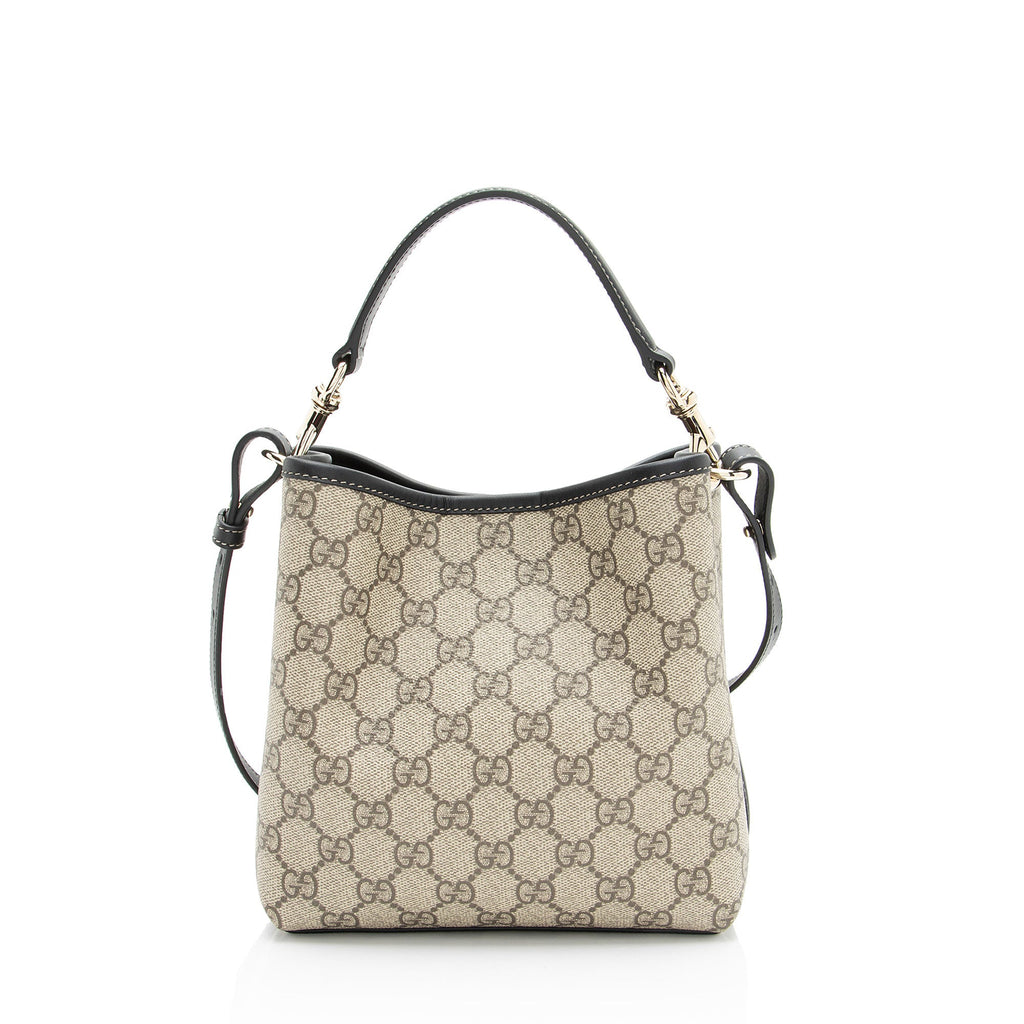 Gucci GG Supreme Emblem Small Bucket Bag