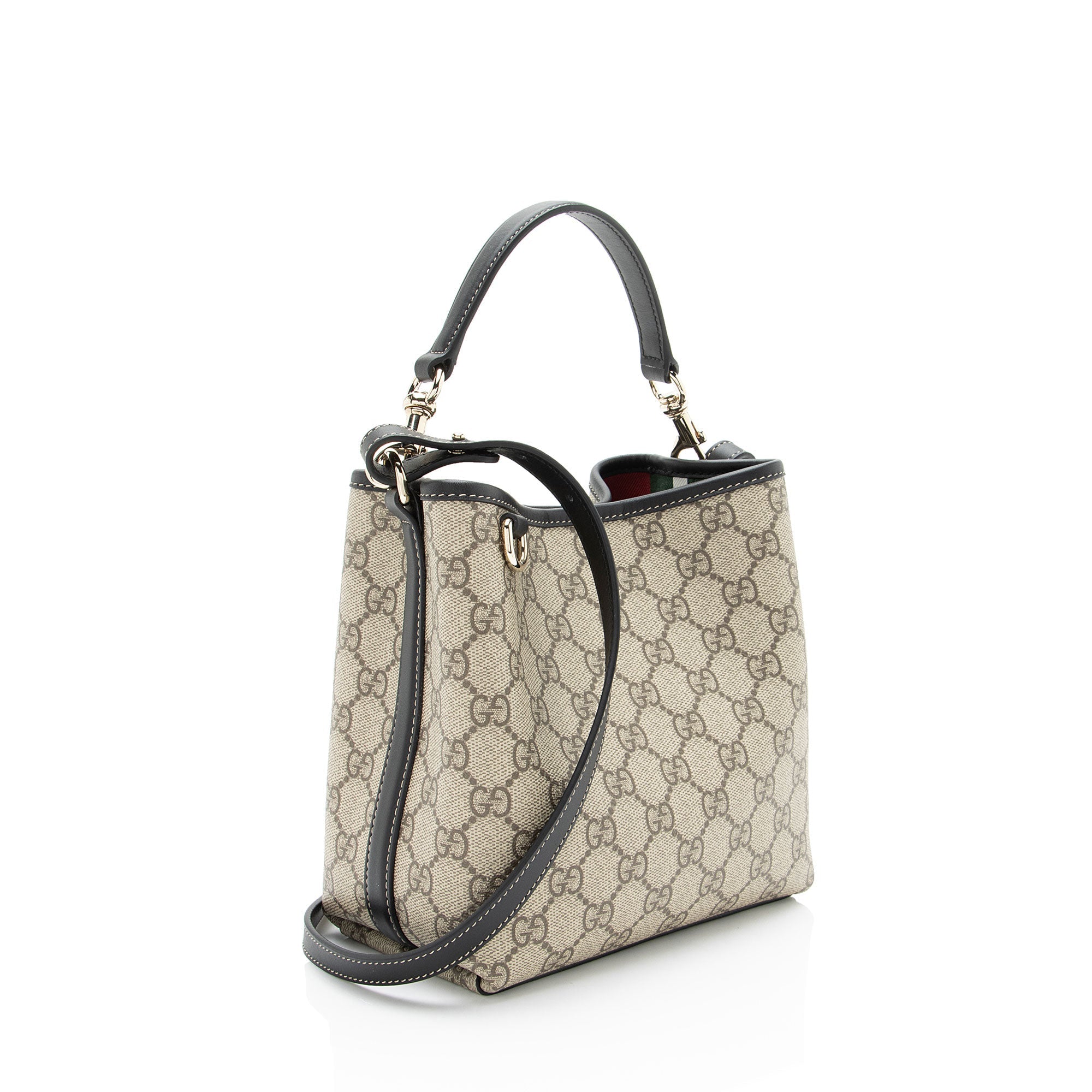 Gucci GG Supreme Emblem Small Bucket Bag