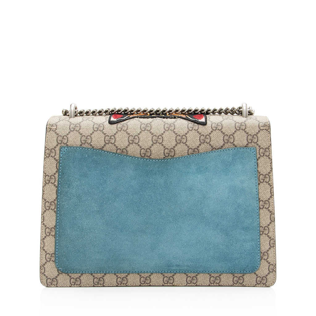 Gucci GG Supreme Embroidered Angry Cat Dionysus Medium Shoulder Bag