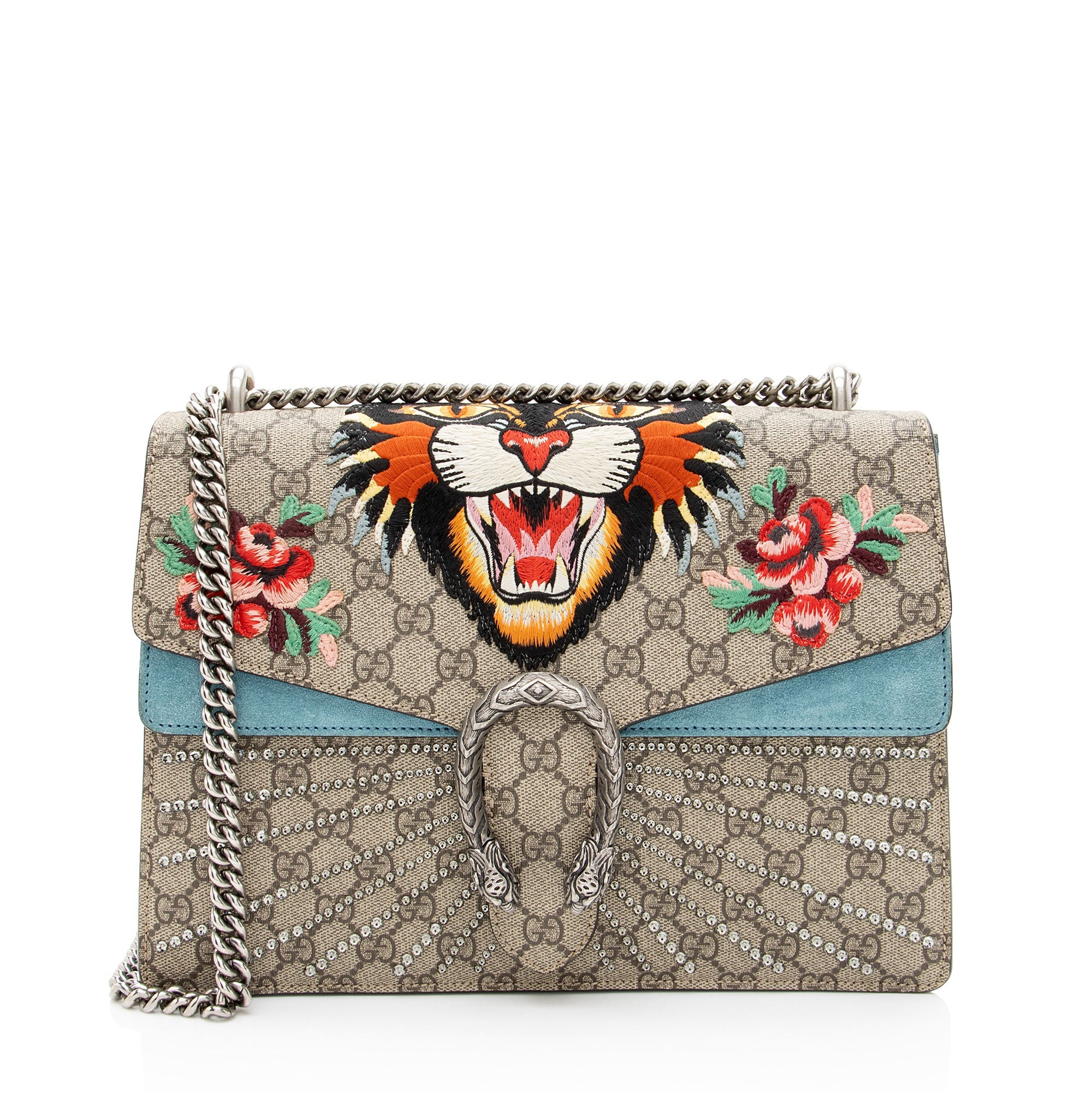 Gucci GG Supreme Embroidered Angry Cat Dionysus Medium Shoulder Bag