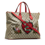 Gucci GG Supreme Embroidered Kingsnake Heart Shopper Bag (SHG-9XIapj)