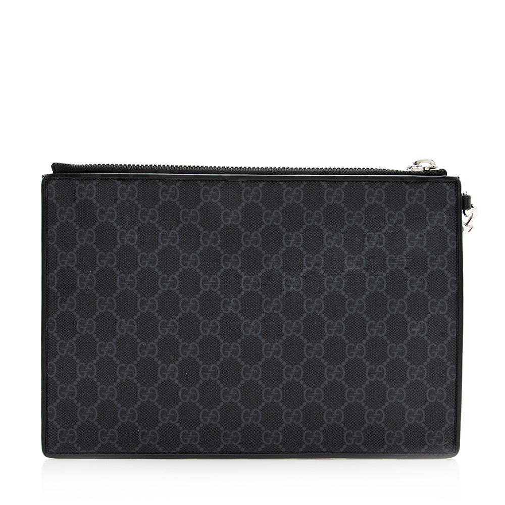 Gucci GG Supreme Embroidered Patchwork Large Zip Wristlet (SHF-20229)