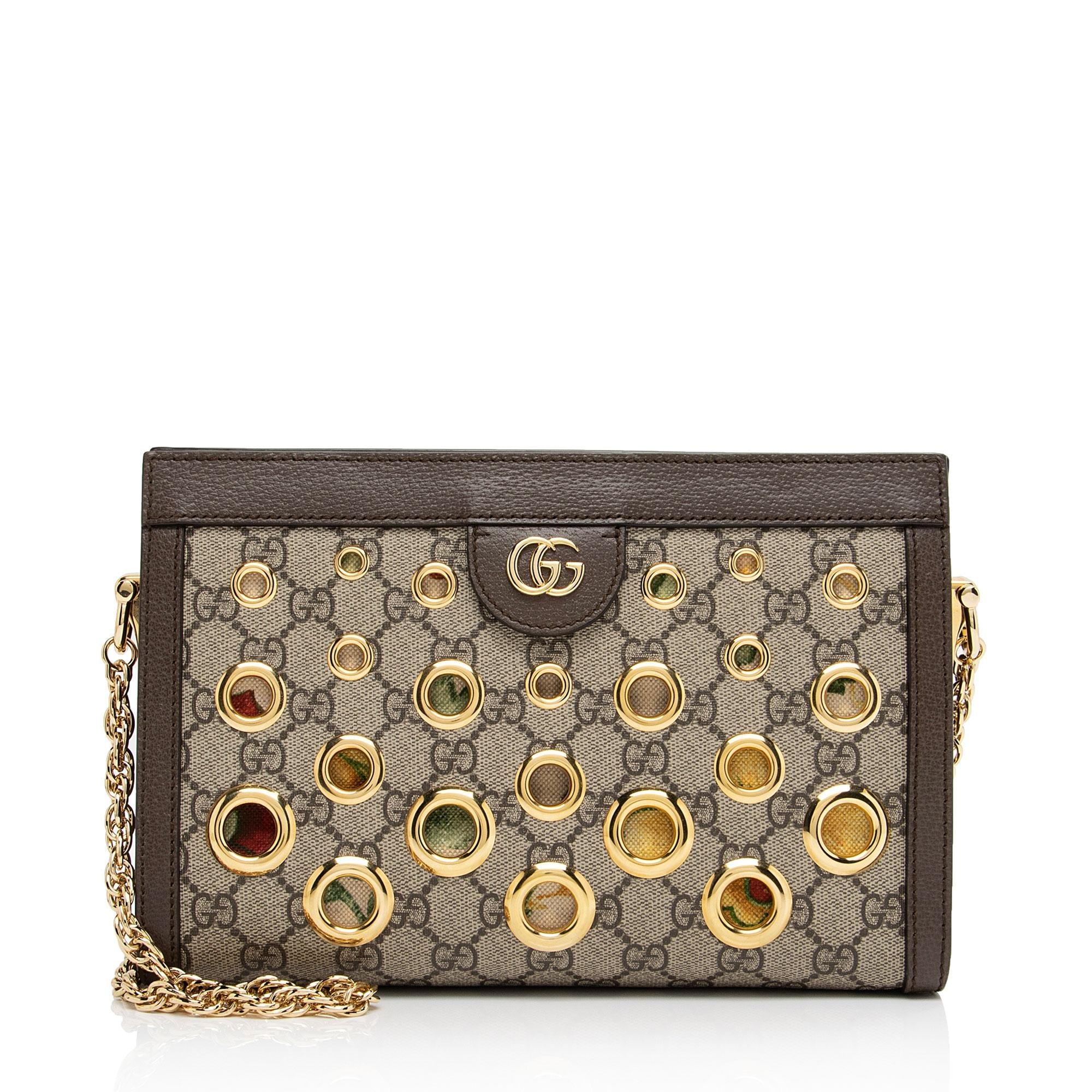 Gucci GG Supreme Eyelet Ophidia Small Chain Shoulder Bag (SHF-20pOYc)