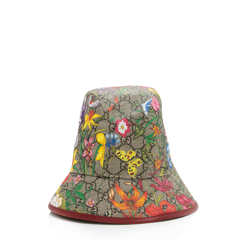 Gucci GG Supreme Flora Bucket Hat - Size L (SHF-23141)