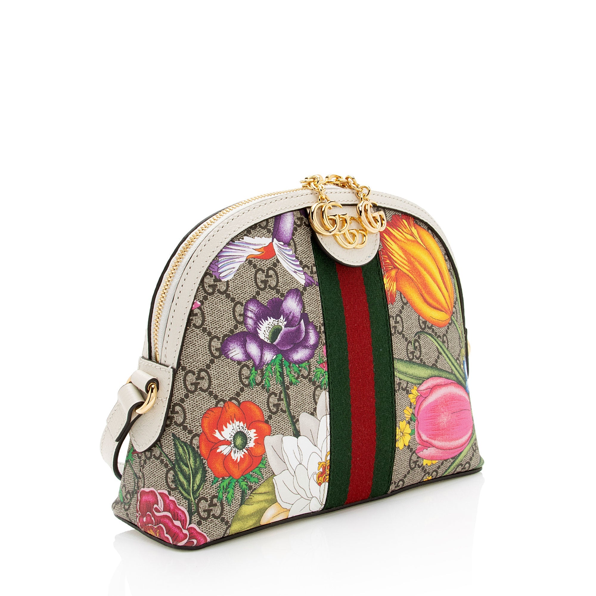 Gucci GG Supreme Flora Ophidia Dome Small Shoulder Bag (SHF-SigiTb)