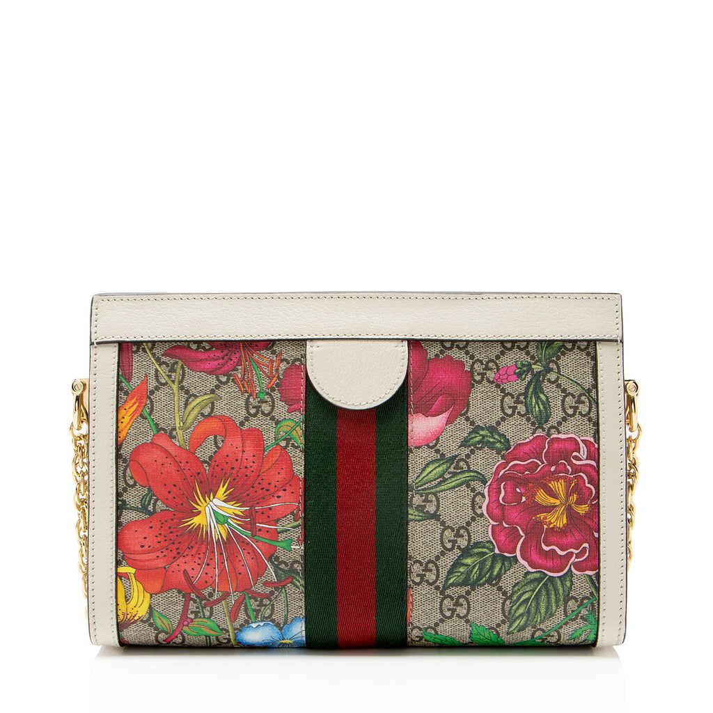 Gucci GG Supreme Flora Ophidia Medium Chain Shoulder Bag