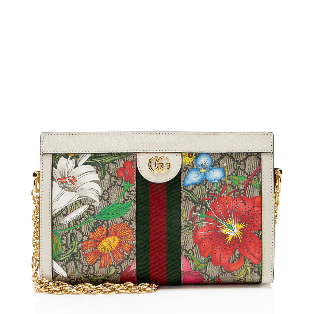 Gucci GG Supreme Flora Ophidia Medium Chain Shoulder Bag