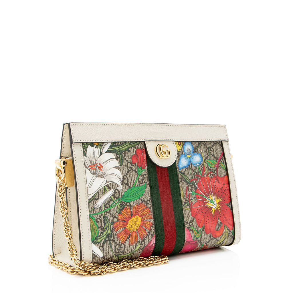 Gucci GG Supreme Flora Ophidia Medium Chain Shoulder Bag