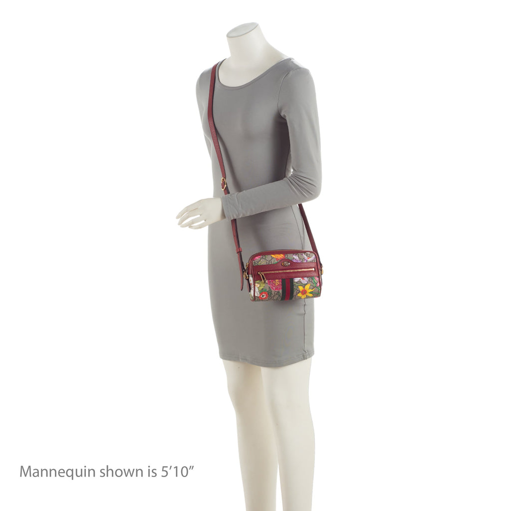 Gucci GG Supreme Flora Ophidia Mini Shoulder Bag (SHF-nnkZFw)