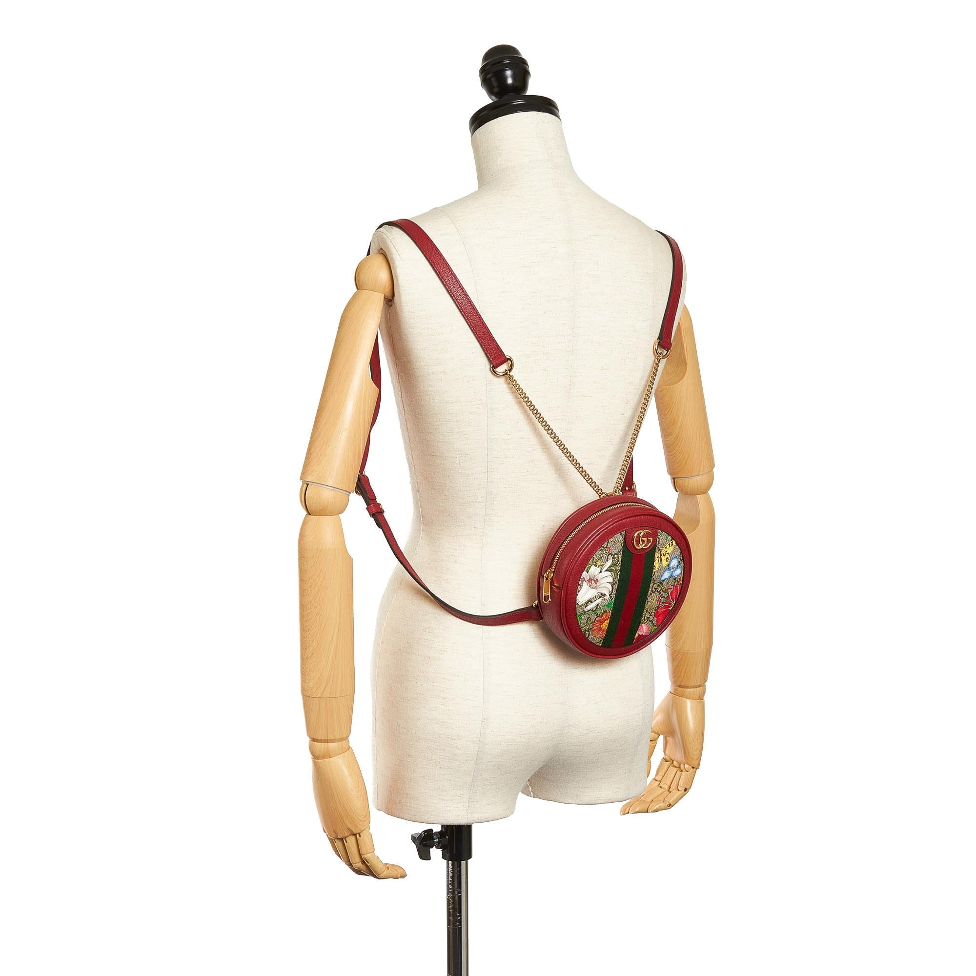 Gucci GG Supreme Flora Ophidia Round Backpack (SHG-33836)