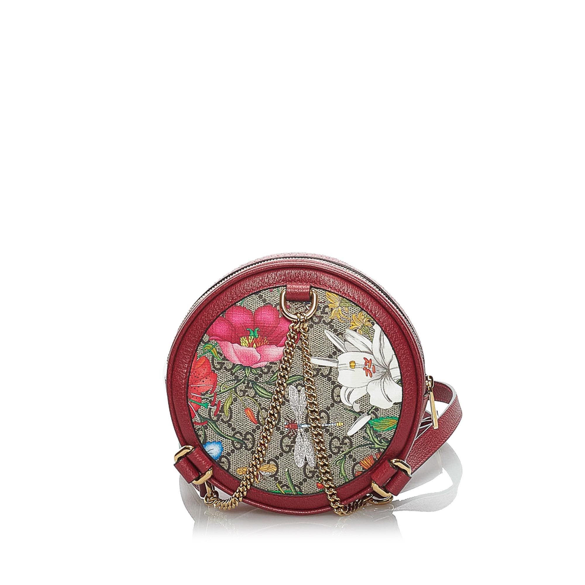 Gucci GG Supreme Flora Ophidia Round Backpack