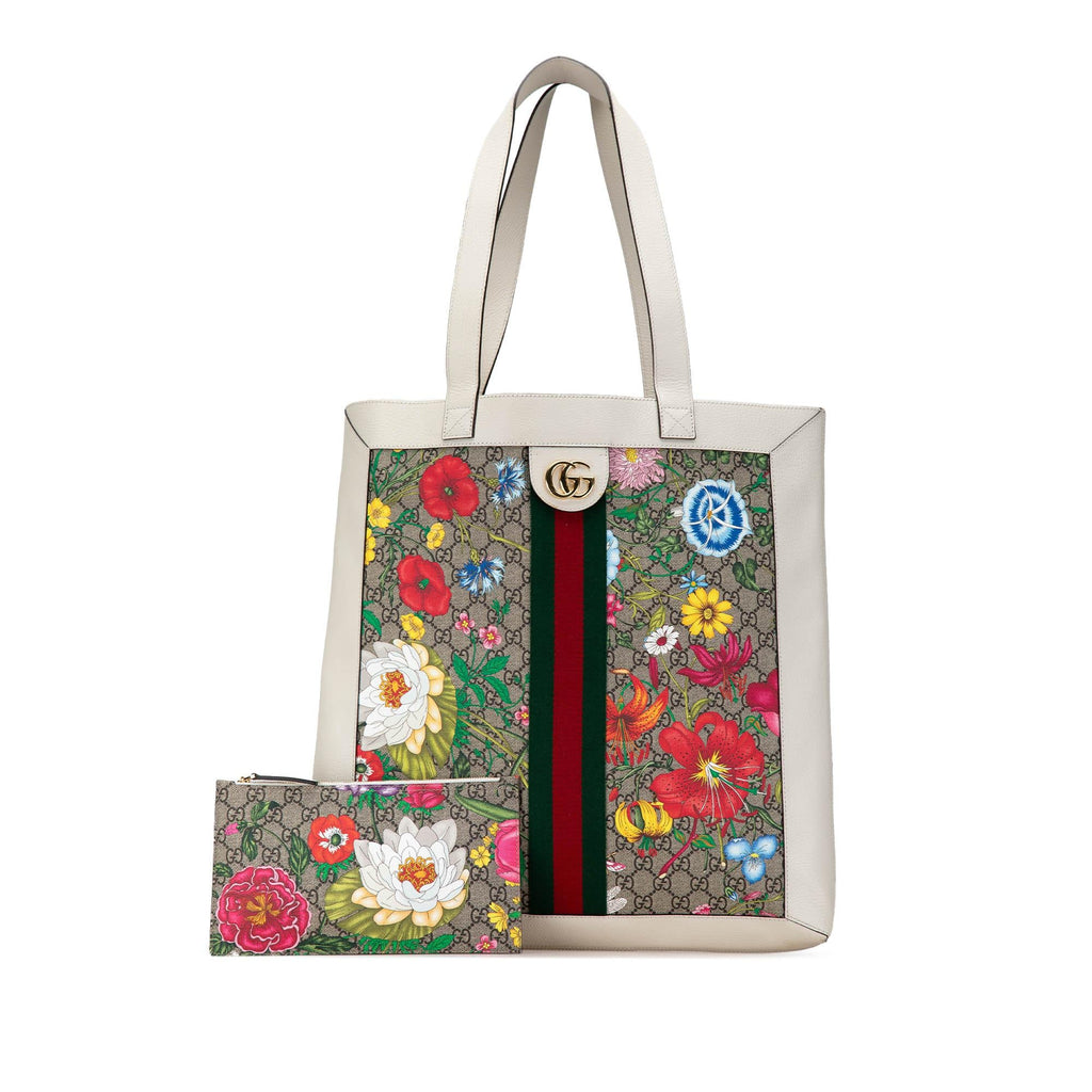 Gucci GG Supreme Flora Ophidia Tote (SHG-d9GcJU)