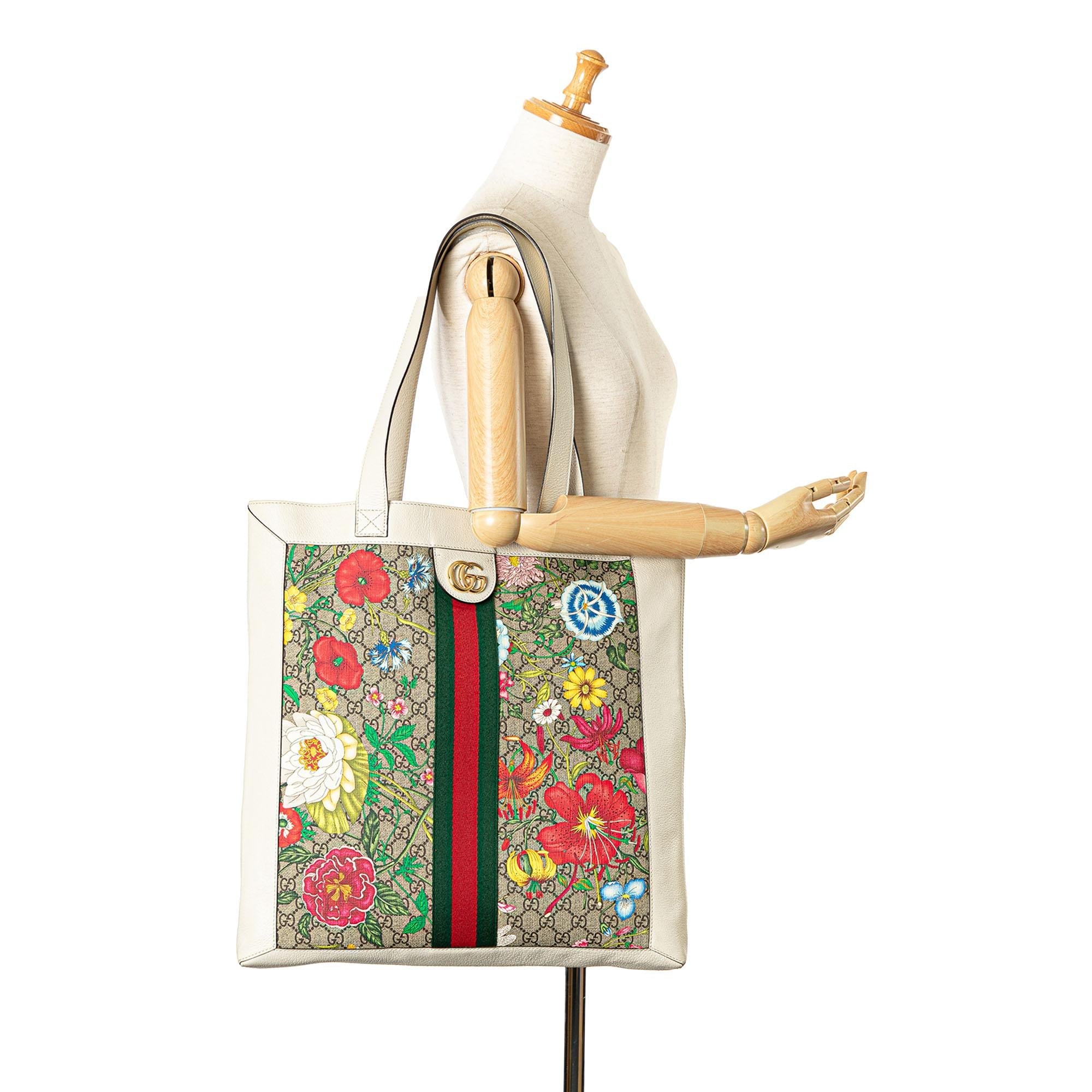 Gucci GG Supreme Flora Ophidia Tote