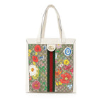 Gucci GG Supreme Flora Ophidia Vertical Shopping Tote (SHF-0C0Gj1)