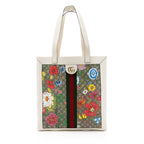 Gucci GG Supreme Flora Ophidia Vertical Shopping Tote