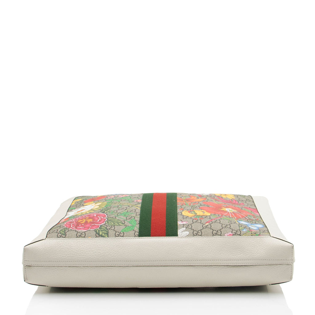 Gucci GG Supreme Flora Ophidia Vertical Shopping Tote